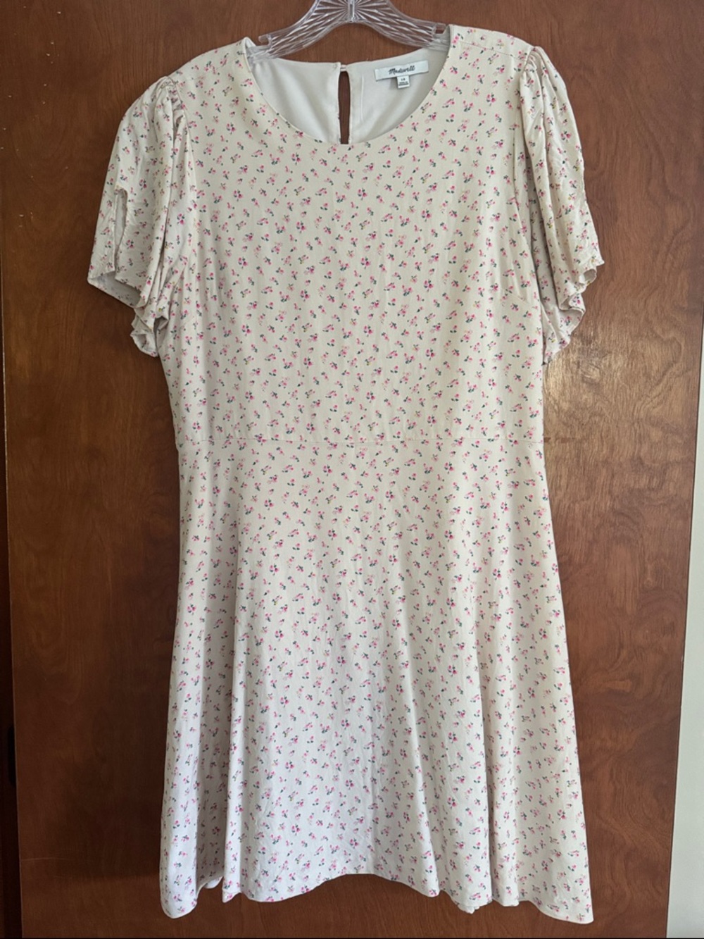 Madewell Cream Mini Floral Dress